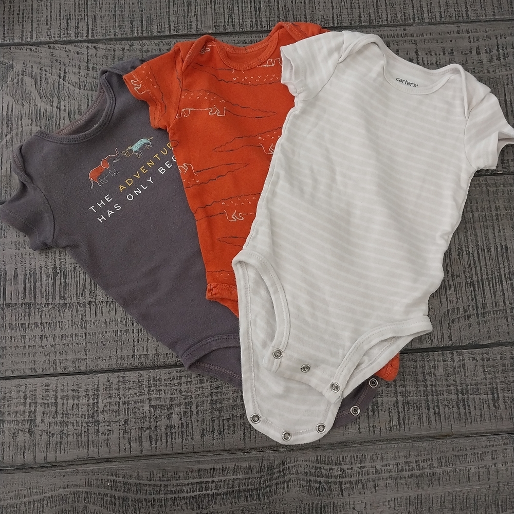 Lot of 3 Carter's onesies  for baby.